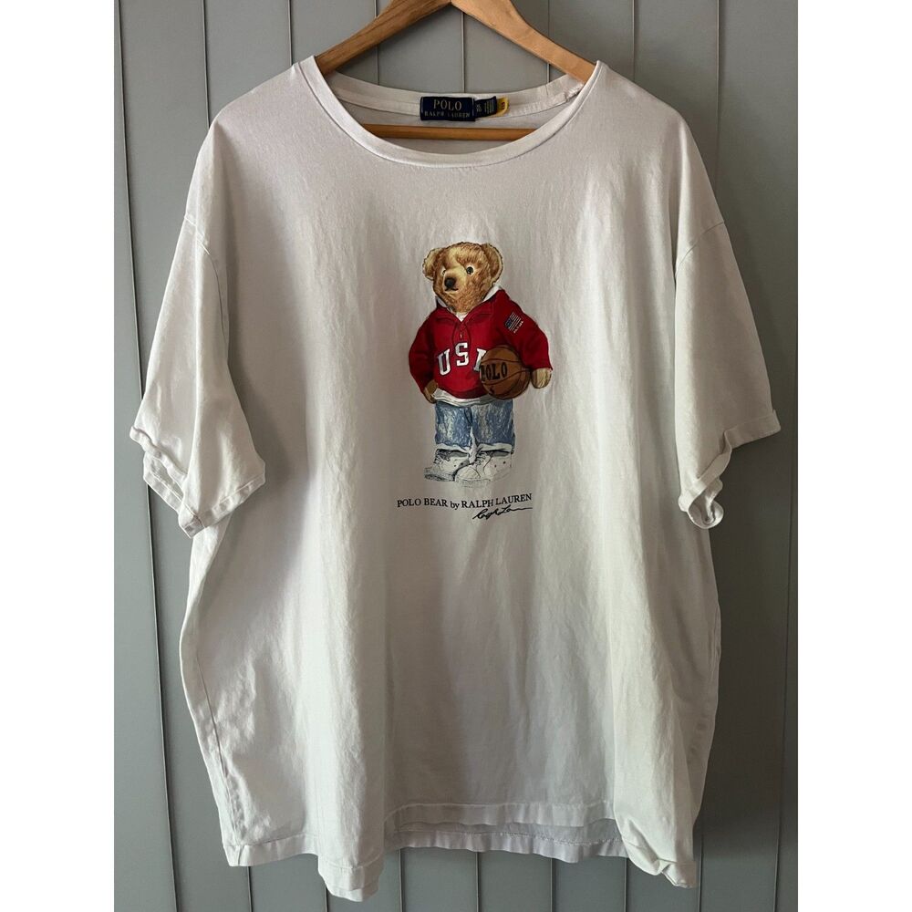 Polo Ralph Lauren Polo Bear USA Basketball T-Shirt XL White